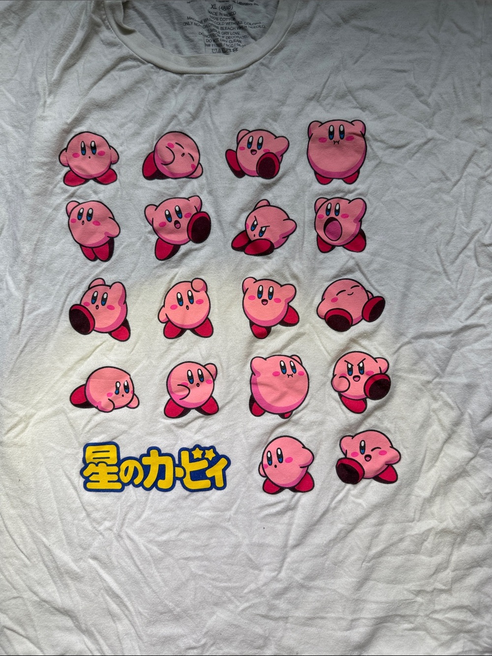 Men’s Cotton Kirby Character Grid Graphic Tee - Pink on White - Picture 3 of 6
